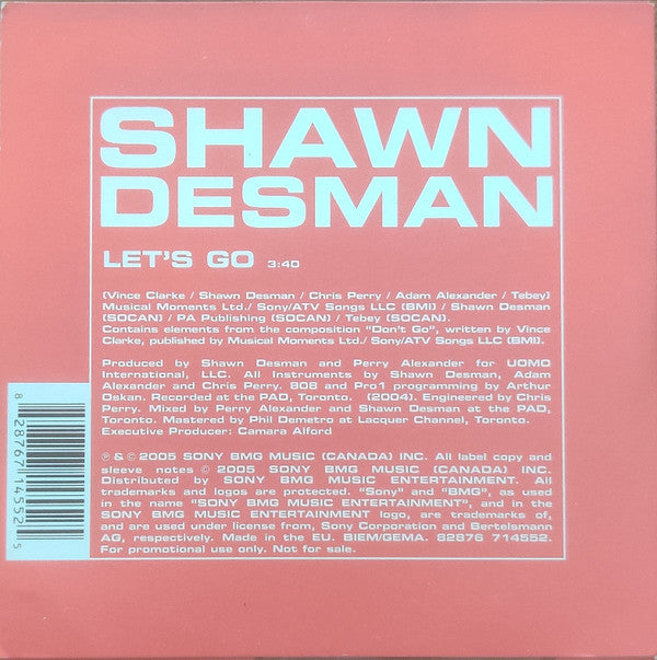 Shawn Desman : Let's Go (CD, Single, Promo)