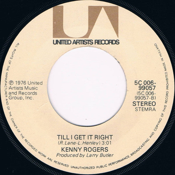 Kenny Rogers : Lucille (7", Single)