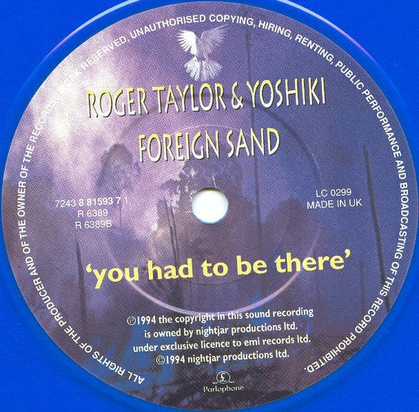 Roger Taylor & Yoshiki : Foreign Sand (7", Single, Ltd, Num, Blu)
