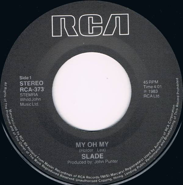 Slade : My Oh My (7", Single)