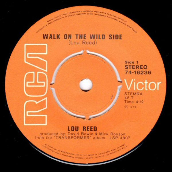 Lou Reed : Walk On The Wild Side (7", Single)