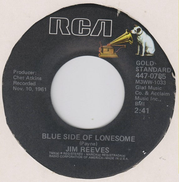 Jim Reeves : Distant Drums / Blue Side Of Lonesome (7", Ind)