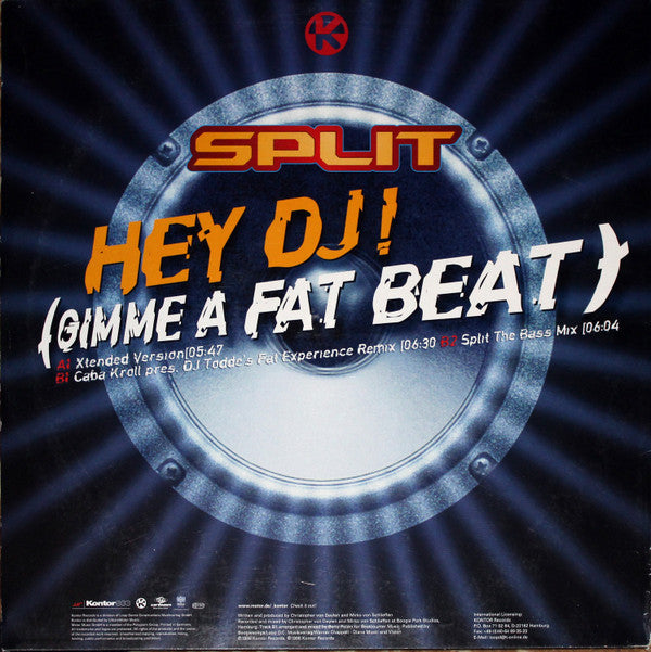Split : Hey DJ! (Gimme A Fat Beat) (12")