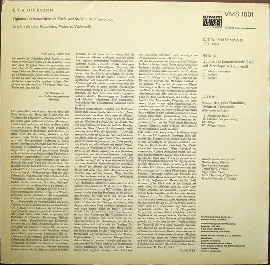 E.T.A. Hoffmann : Harfen-Quintet / Klavier-Trio (LP)