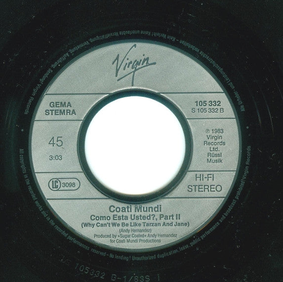 Coati Mundi : ¿Como Esta Usted? (Trans: How Are You?) Parts 1 & 2 (7", Single)