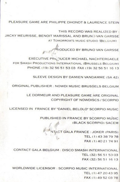 Pleasure Game : Le Dormeur (Cass, Album)