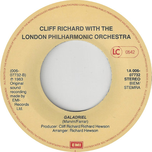 Cliff Richard With The London Philharmonic Orchestra : True Love Ways (7", Single)
