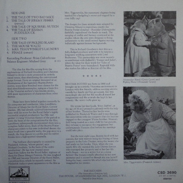 Orchestra Of The Royal Opera House, Covent Garden Conducted By John Lanchbery : Music From The Film Tales Of Beatrix Potter (LP)