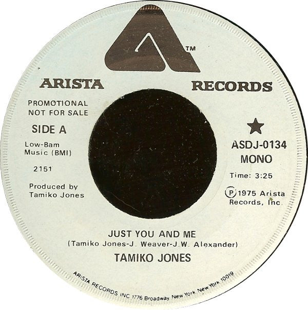Tamiko Jones : Just You And Me (7", Single, Mono, Promo)