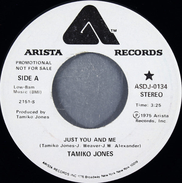 Tamiko Jones : Just You And Me (7", Single, Mono, Promo)