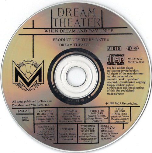Dream Theater : When Dream And Day Unite (CD, Album, RE)