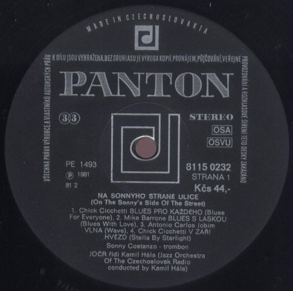 Sonny Costanzo / Czechoslovak Radio Jazz Orchestra : Na Sonnyho Straně Ulice / On The Sonny's Side Of The Street (LP, Album)