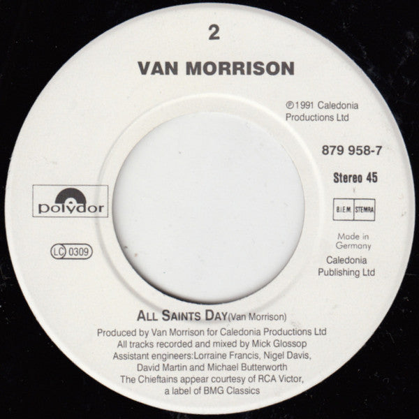 Van Morrison With The Chieftains : I Can't Stop Loving You (7", Single)