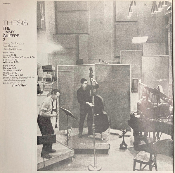 The Jimmy Giuffre Trio : Thesis (LP, Album, RE)