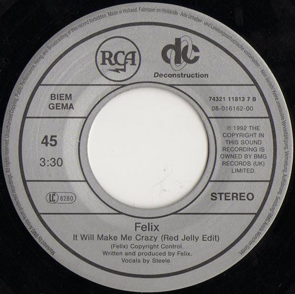 Felix : It Will Make Me Crazy (7", Single)