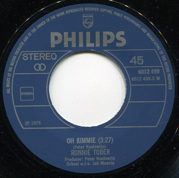 Ronnie Tober : Alleen (7")