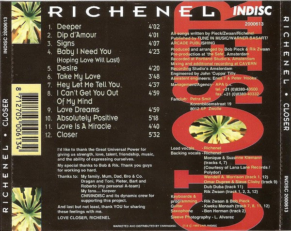 Richenel : Closer (CD, Album)