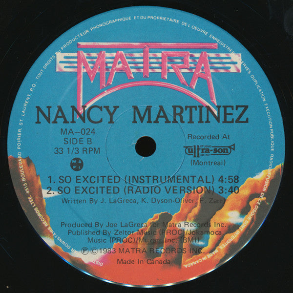 Nancy Martinez : So Excited (12")