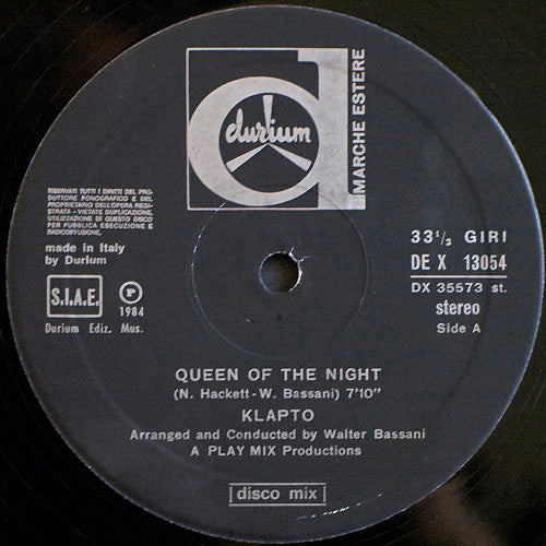 Klapto : Queen Of The Night (12")