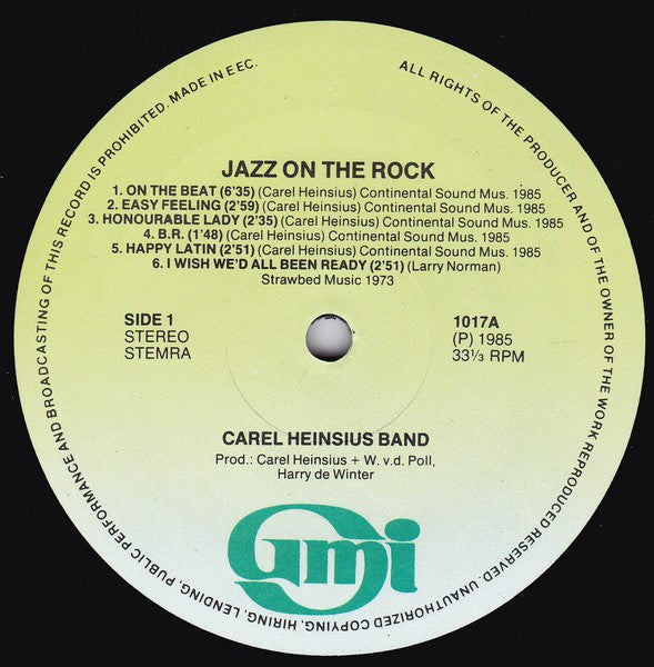 Carel Heinsius Band : Jazz On The Rock (LP, Album)