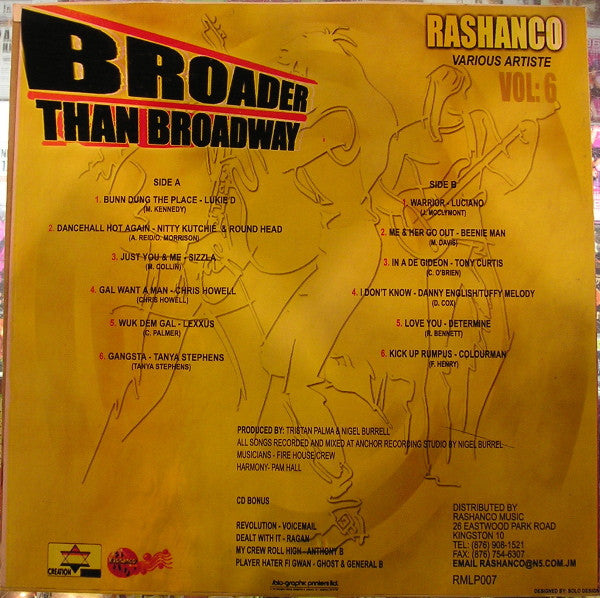 Various : Rashanco Vol. 6 (Broader Than Broadway) (LP, Comp)