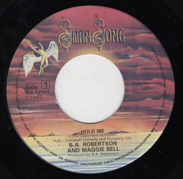 B. A. Robertson & Maggie Bell : Hold Me (7", Single)