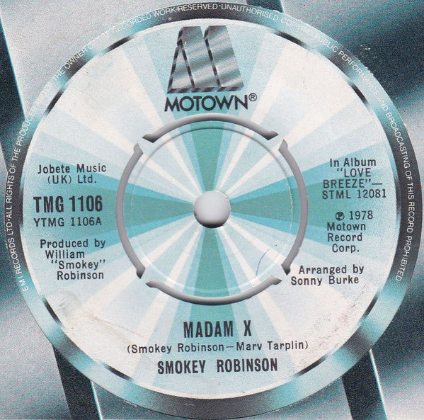 Smokey Robinson : Madam X (7", Single)