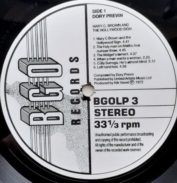 Dory Previn : Mary C. Brown And The Hollywood Sign (LP, Album, RE)