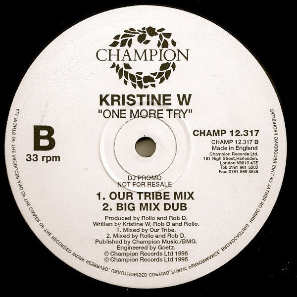 Kristine W : One More Try (2x12", Promo)