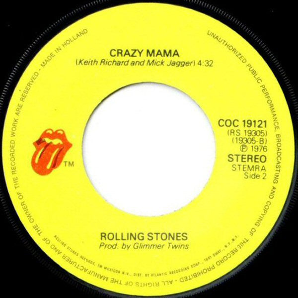 The Rolling Stones : Fool To Cry (7", Single)