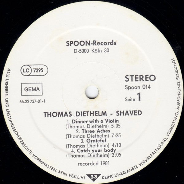 Thomas Diethelm : Shaved (LP, Album)