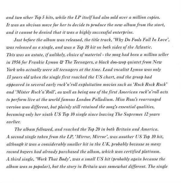 Diana Ross : Why Do Fools Fall In Love (CD, Album)