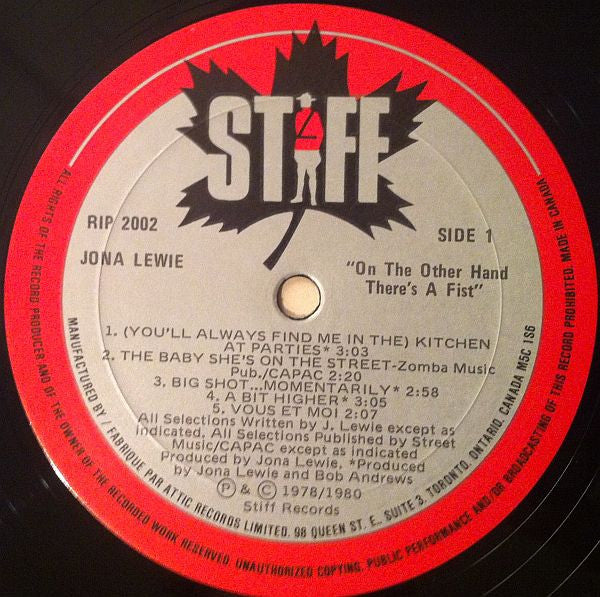 Jona Lewie : On The Other Hand There's A Fist (LP, Album)