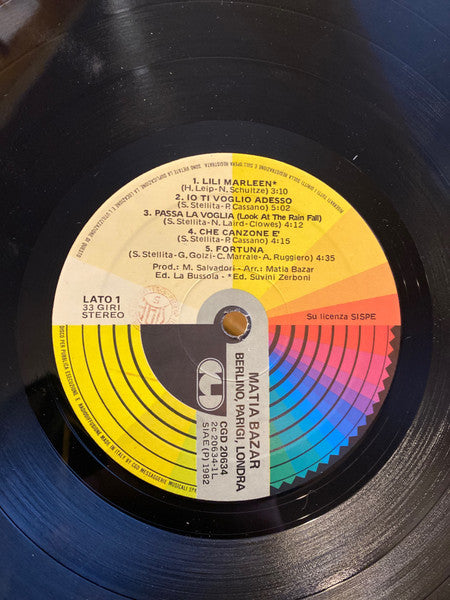 Matia Bazar : ...Berlino ...Parigi ...Londra (LP, Album, RE)