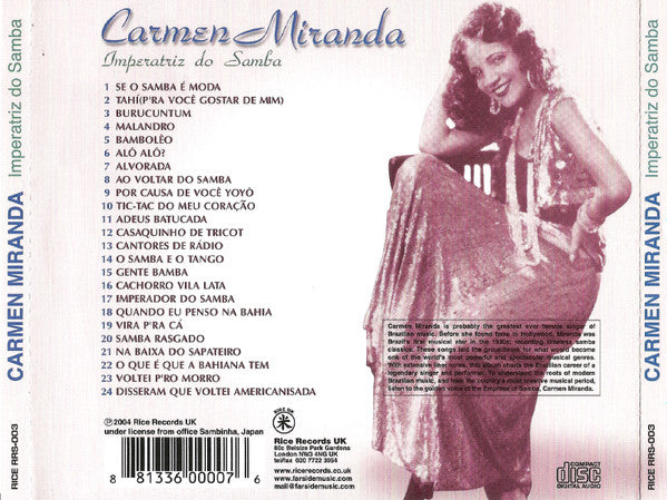 Carmen Miranda : Imperatriz Do Samba (CD, Comp)