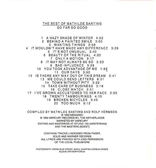 Mathilde Santing : The Best Of Mathilde Santing - So Far So Good (CD, Comp, RE)