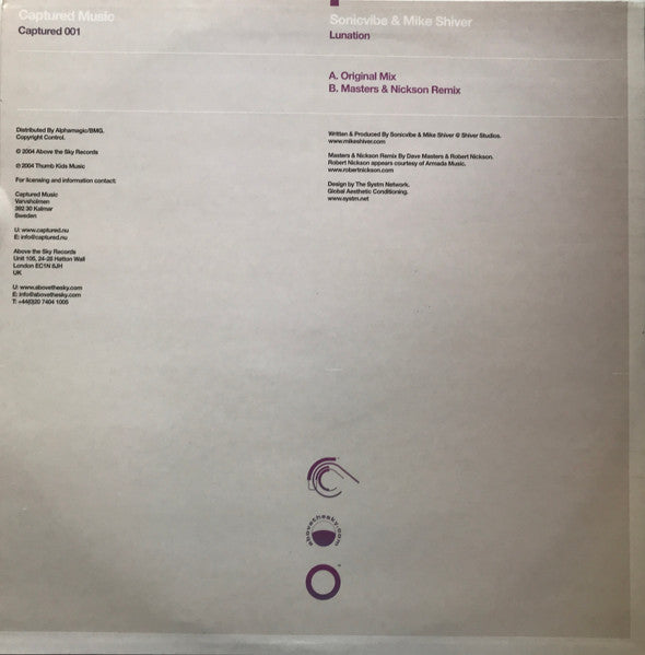 Sonicvibe & Mike Shiver : Lunation (12")