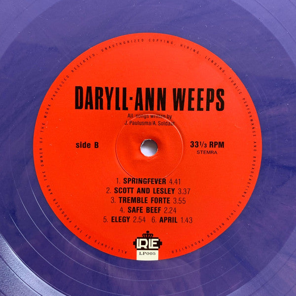 Daryll-Ann : Daryll-Ann Weeps (2xLP, Album, RE, Pur)