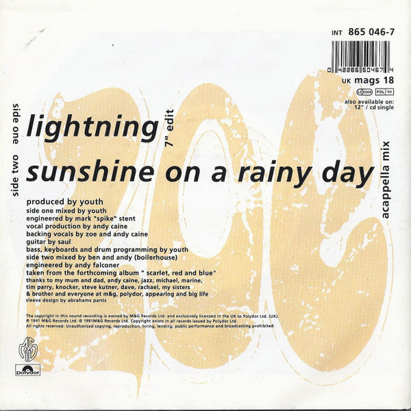 Zoë : Lightning (7", Single)