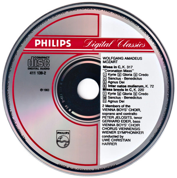 Wolfgang Amadeus Mozart · Die Wiener Sängerknaben = Die Wiener Sängerknaben · Chorus Viennensis · Wiener Symphoniker · Uwe Christian Harrer : Krönungsmesse = "Coronation Mass" In C Major, K. 317 / Spatzenmesse (CD, Album)