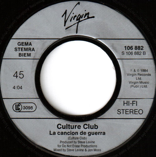 Culture Club : The War Song (7", Single)