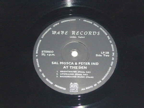 Sal Mosca, Peter Ind : Sal Mosca And Peter Ind At The Den  (LP, Album)