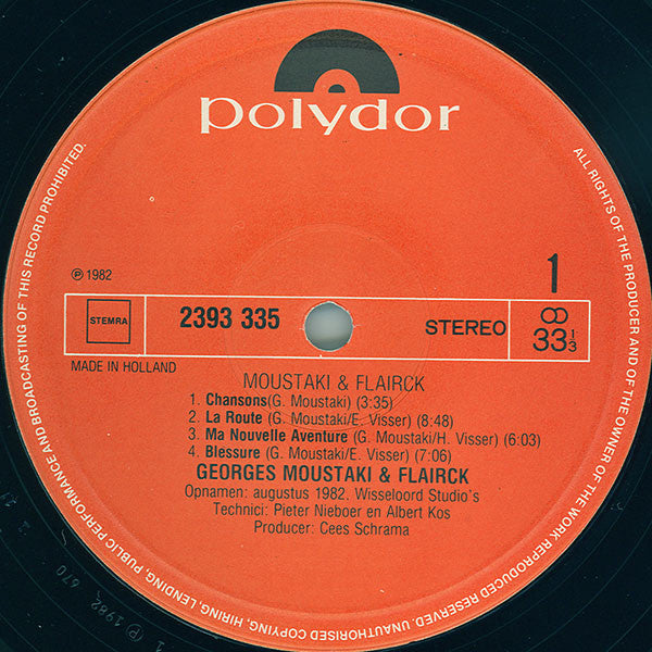 Georges Moustaki & Flairck : Moustaki & Flairck (LP, Album)