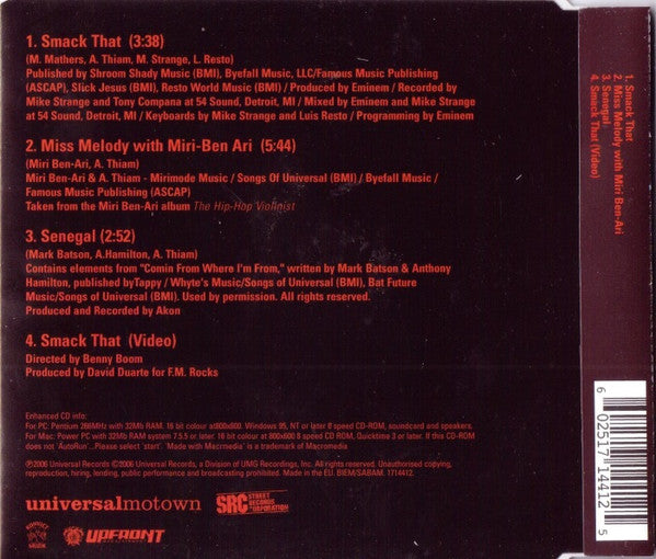 Akon Featuring Eminem : Smack That (CD, Maxi, Enh)