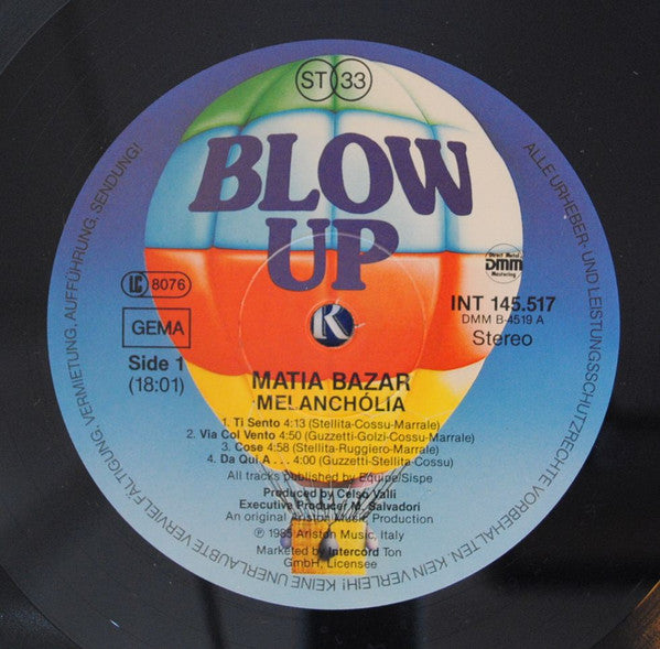 Matia Bazar : Melanchólia (LP, Album)