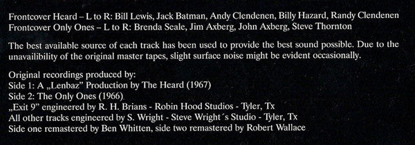 The Heard meet The Only Ones (3) : Lone Star State '60s Punk: The Heard Meet The Only Ones (10", Comp, Mono, RM)