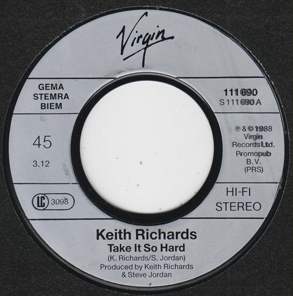 Keith Richards : Take It So Hard (7")