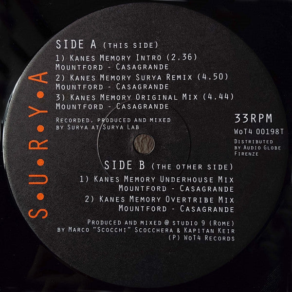 Surya : Kane's Memory (12")