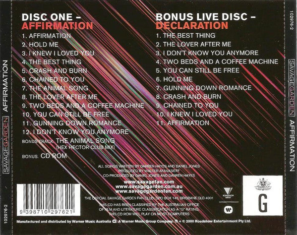Savage Garden : Affirmation (CD, Album, Enh + CD)