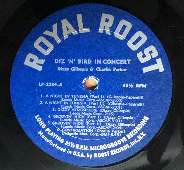 Dizzy Gillespie & Charlie Parker : Diz 'N' Bird In Concert (LP, Comp, Mono, RE)